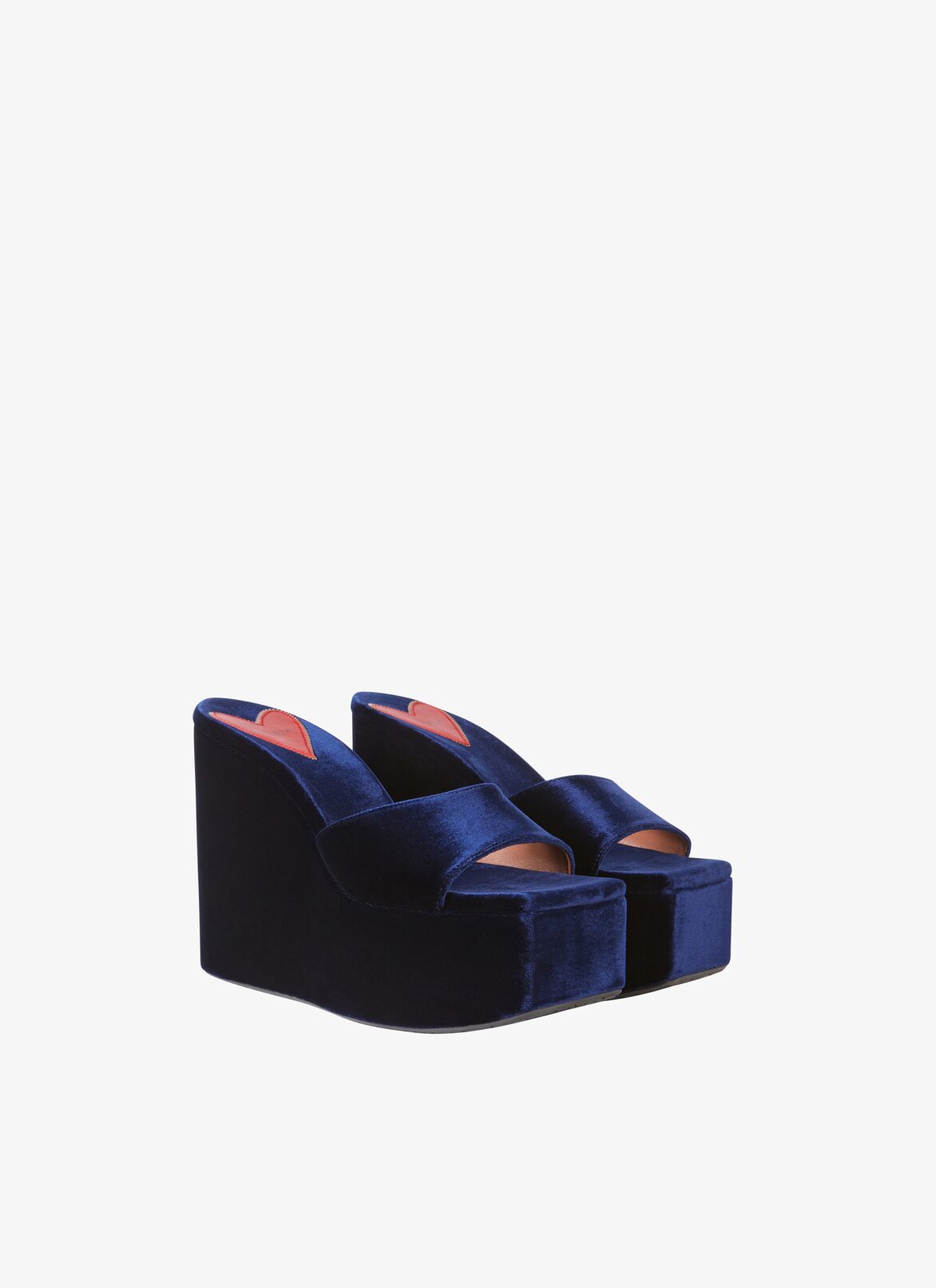 RIVIERA WEDGE MULES ALAÏA BLUE RIVIERA WEDGE MULES
